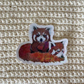 Rode panda glinster sticker