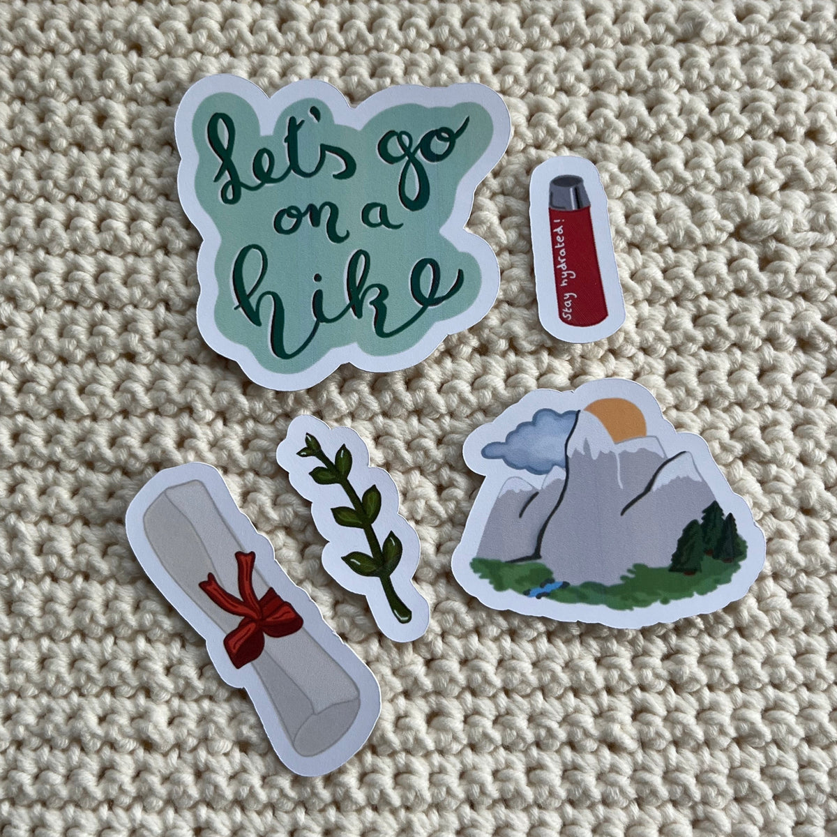 Stickerset ‘hike’ 5 stuks
