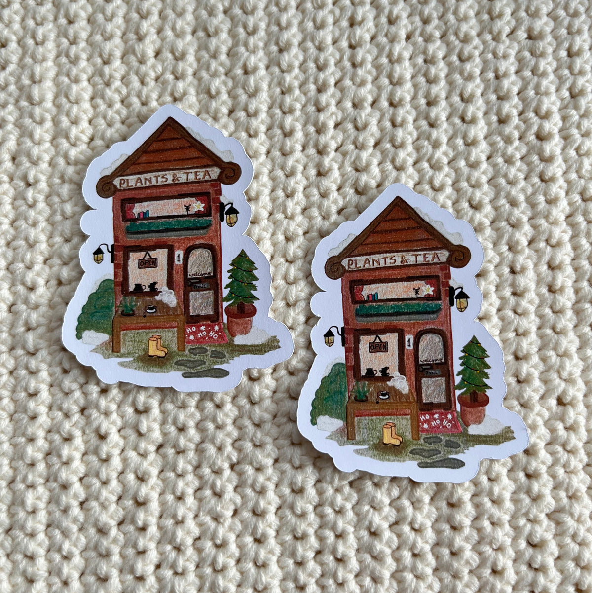 Stickers ‘winterhuisje’ 2 stuks