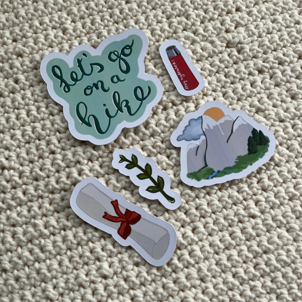 Stickerset ‘hike’ 5 stuks